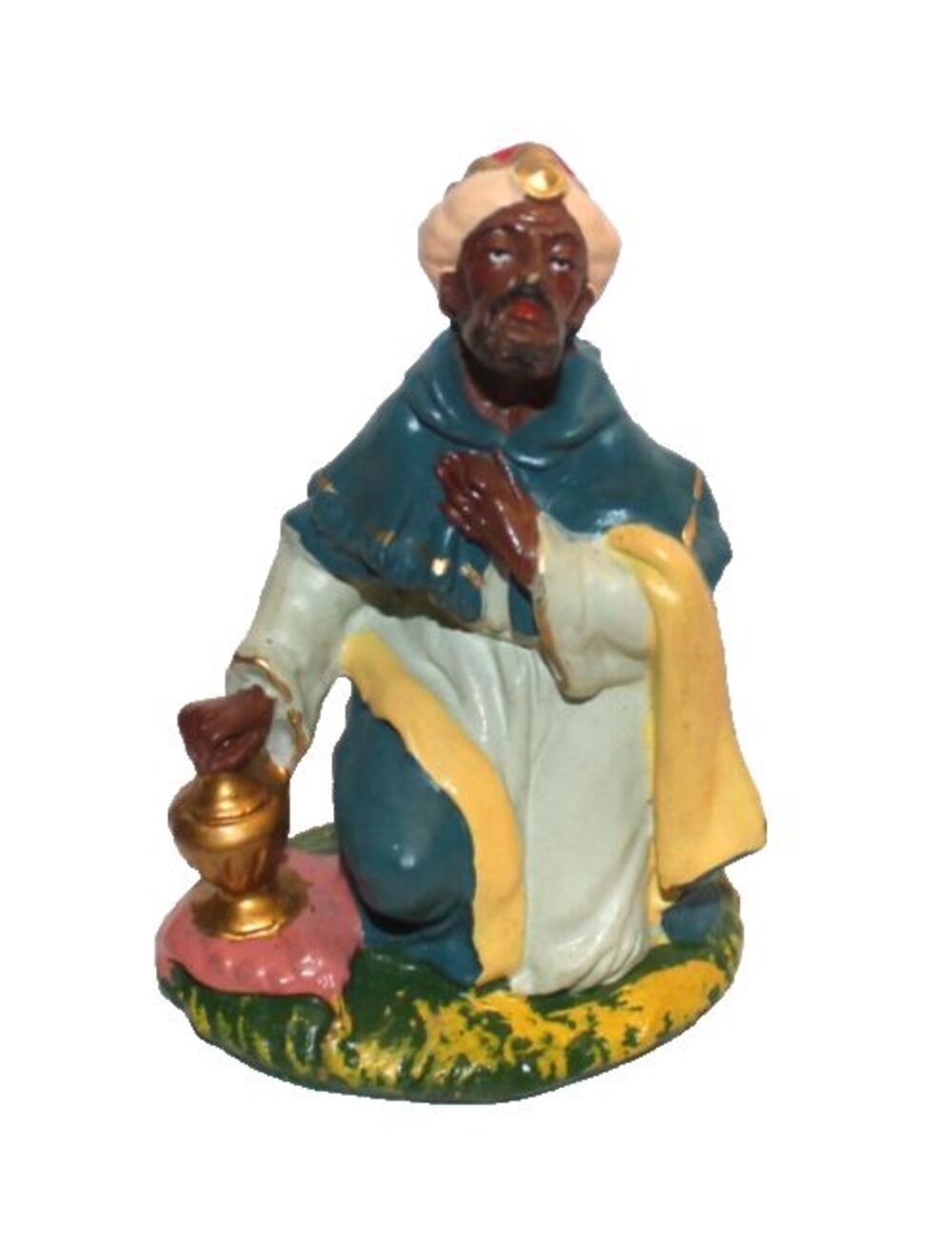 Vintage Hand Painted Italy Paper Mache Nativity Figurine Wise Man Figure  4"